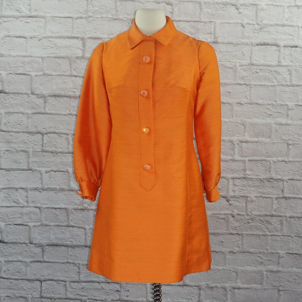Vintage 60s Orange Mini Dress